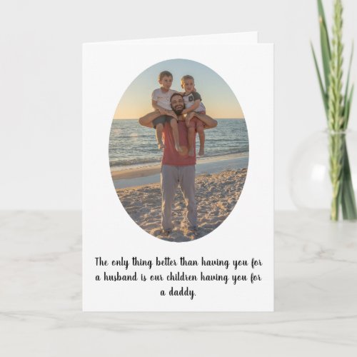 Personalized Fathers Day Card from Wife w Quote