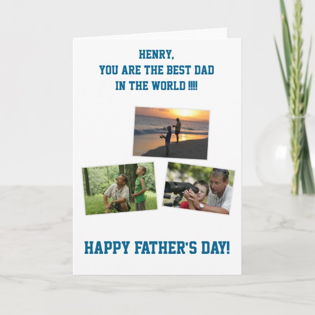 Personalized Fathers Day Cards ADD YOUR PHOTO (Front)