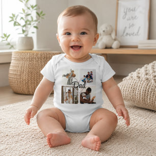 Personalized Fathers Day Custom Photo and Text Baby Bodysuit