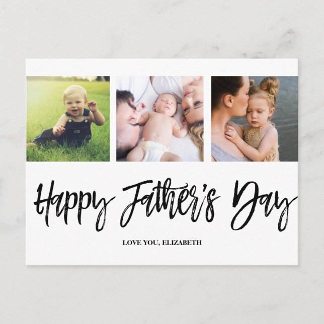 Personalized Fathers Day Dad Script Modern Postcard (Front)