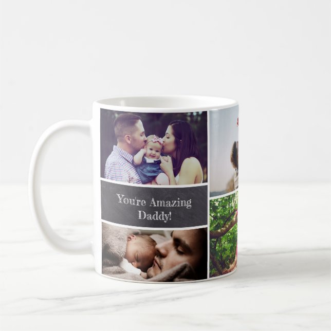 Personalized Father's day daddy Photo collage Coffee Mug (Left)