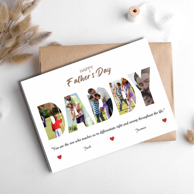 Personalized Father's Day DADDY Photo Collage  Invitation (Creator Uploaded)