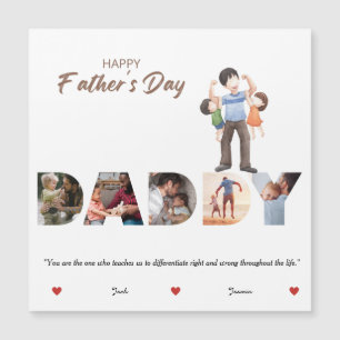 Personalized Father's Day DADDY Photo Collage Magnetic Invitation
