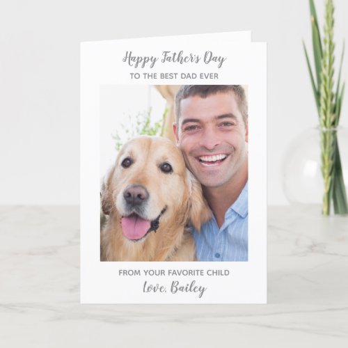 Personalized Fathers Day Dog Dad Pet Photo Holiday Card
