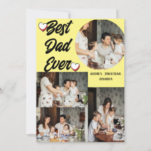 Personalized father's Day, Four photo collage Holiday Card
