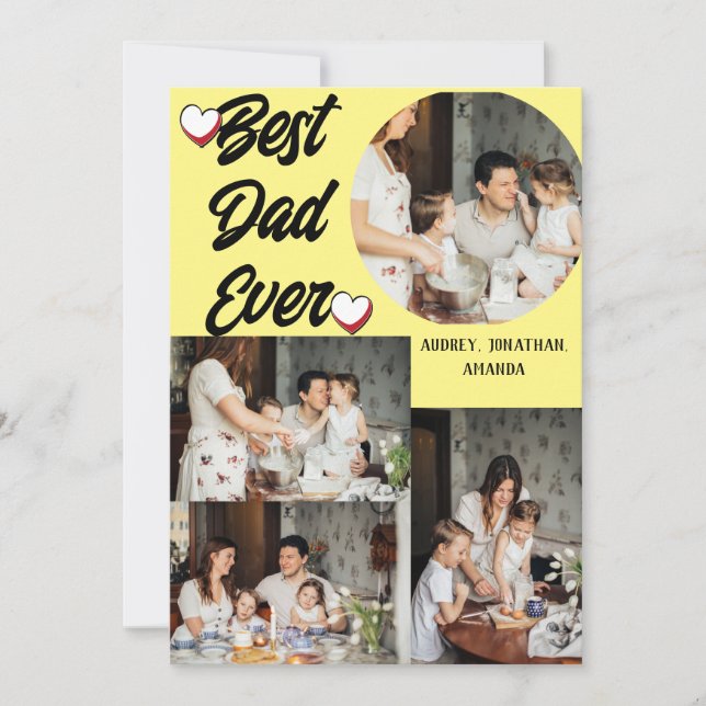 Personalized father's Day, Four photo collage Holiday Card (Front)