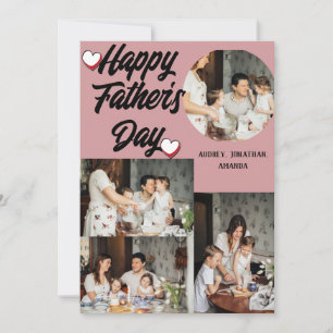 Personalized father's Day, Four photo collage Holiday Card