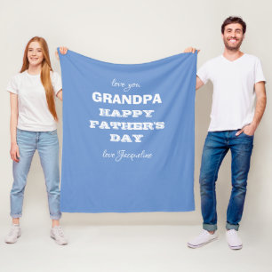 Personalized Father's Day Gift for Grandpa. Comfy  Fleece Blanket