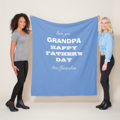 Personalized Fathers Day Gift for Grandpa Comfy  Fleece Blanket