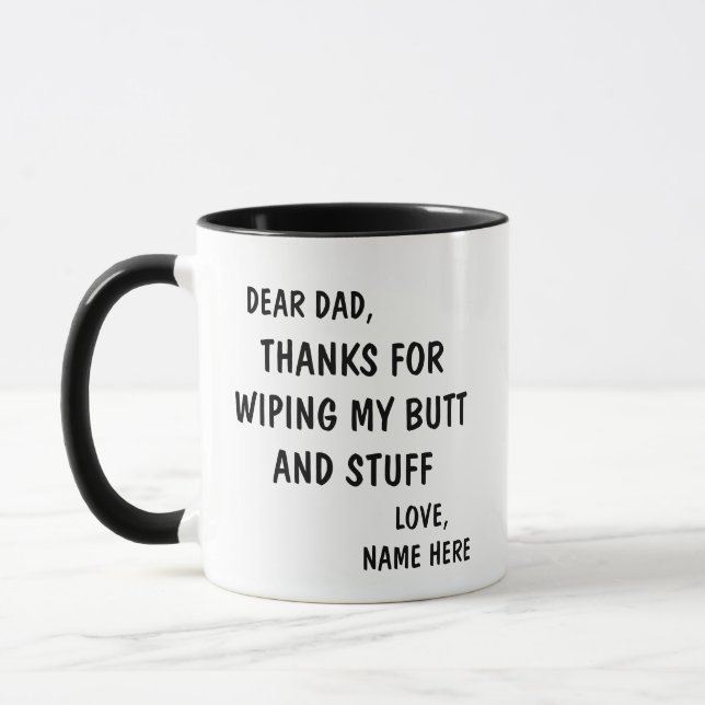 Personalized Fathers Day Gift From Daughter Custom Mug (Left)