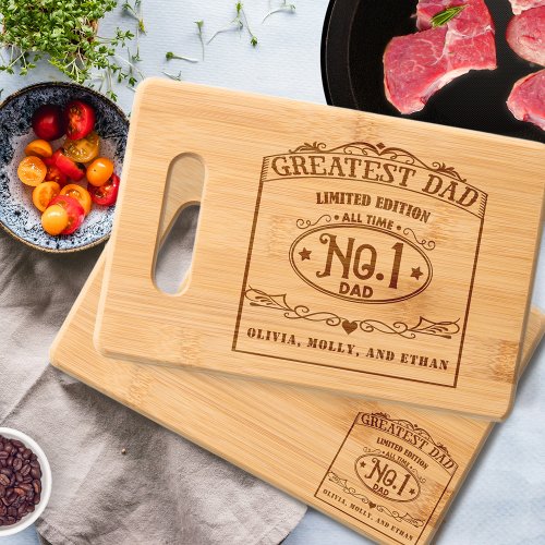 Personalized Fathers Day Gift Greatest Dad Cutting Board