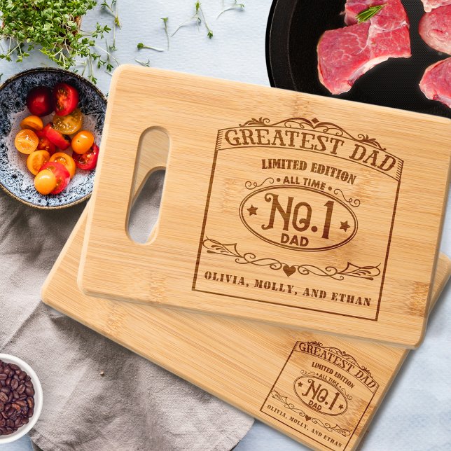Personalized Father's Day Gift Greatest Dad Engraved Cutting Board (Creator Uploaded)
