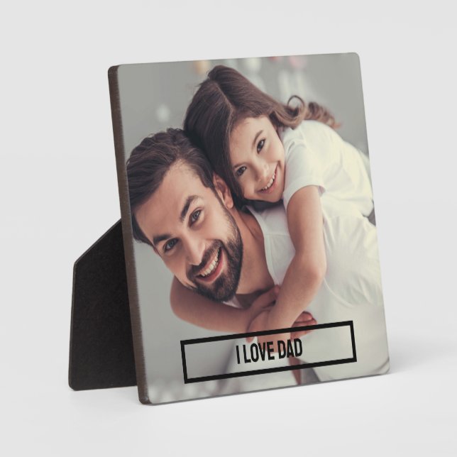 Personalized Fathers Day Gift | I Love Dad Photo Plaque (Front)