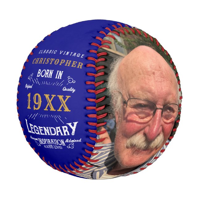 Personalized Fathers Day Gift Monogram Legendary Baseball (Angled)