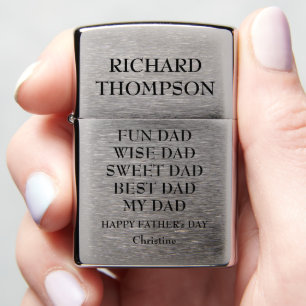 Personalized Father's Day Gift Zippo Lighter
