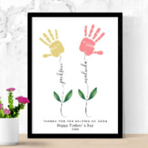 Personalized Father's Day Handprint flower Art