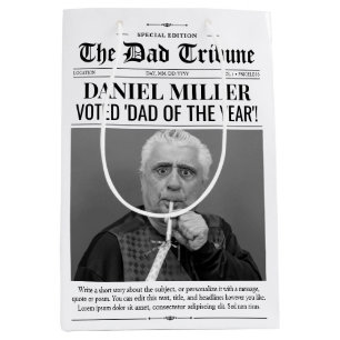 Personalized Father's Day Newspaper Gift Bag