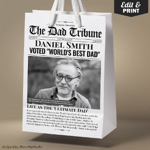 Personalized Father's Day Newspaper Gift Bag 