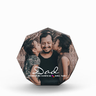 Personalized Fathers Day Photo Block Gift For Dad