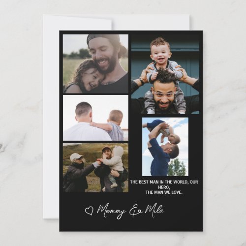 Personalized Fathers Day Photo Collage Gift  Thank You Card
