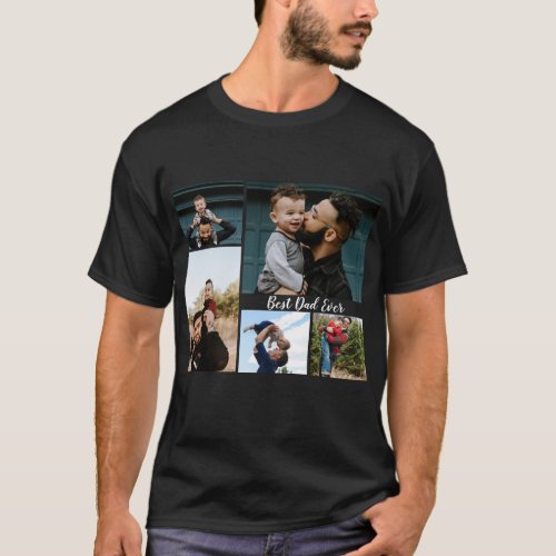 Personalized Fathers Day Photo Collage T_Shirt