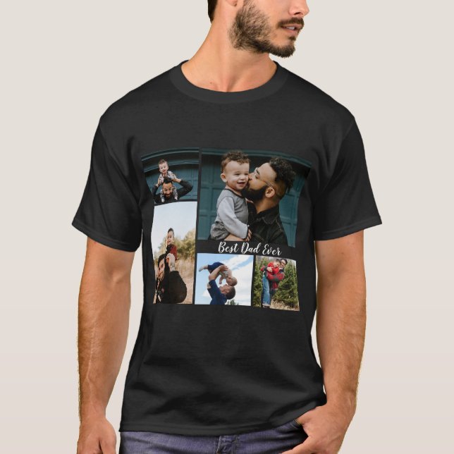 Personalized Father's Day Photo Collage T-Shirt (Front)