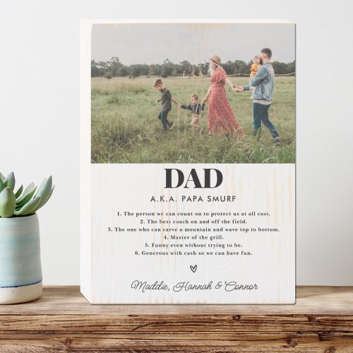 Personalized Fathers Day Photo Gift Art Print Wooden Box Sign