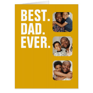 Personalized Fathers Day Photo Gift Best Dad Ever Card