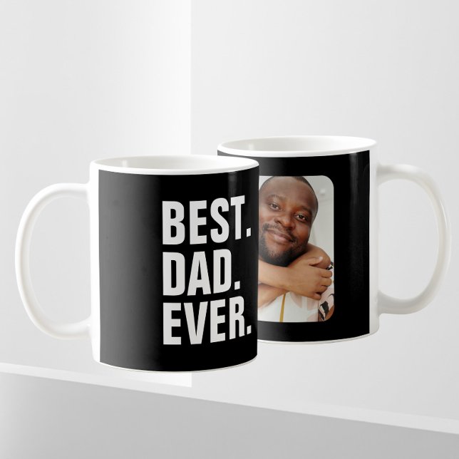 Personalized Fathers Day Photo Gift Best Dad Ever Coffee Mug (Creator Uploaded)
