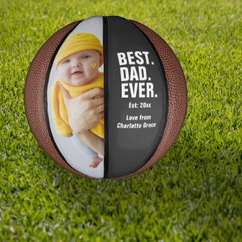 Personalized Fathers Day Photo Gift Best Dad Ever Mini Basketball by Ricaso_Occasions at Zazzle