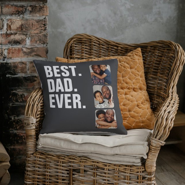 Personalized Fathers Day Photo Gift Best Dad Ever Throw Pillow (Personalized Fathers Day Photo Gift Best Dad Ever Throw Pillow from Ricaso. Add photos & text (back))