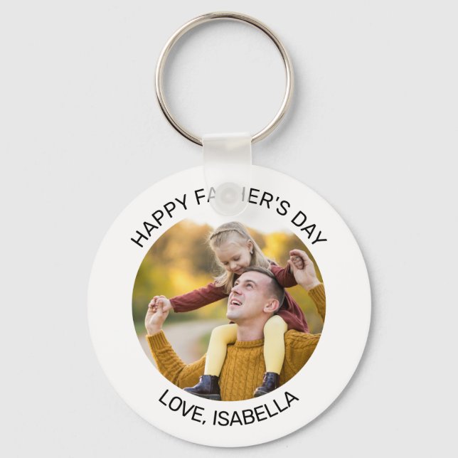 Personalized Father's Day Photo Keychain (Front)