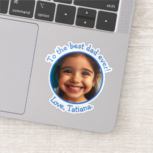 Personalized Father's Day Photo Name Keepsake Sticker