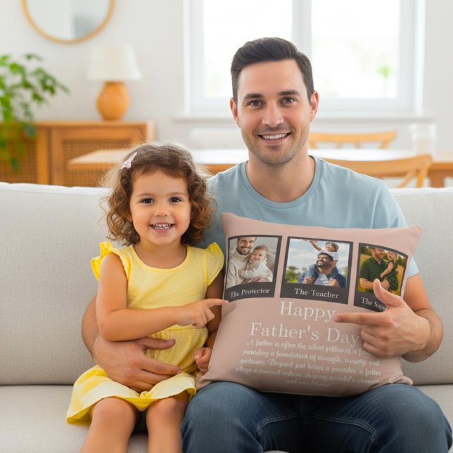 Personalized Father's Day Photo Throw Pillow (Creator Uploaded)