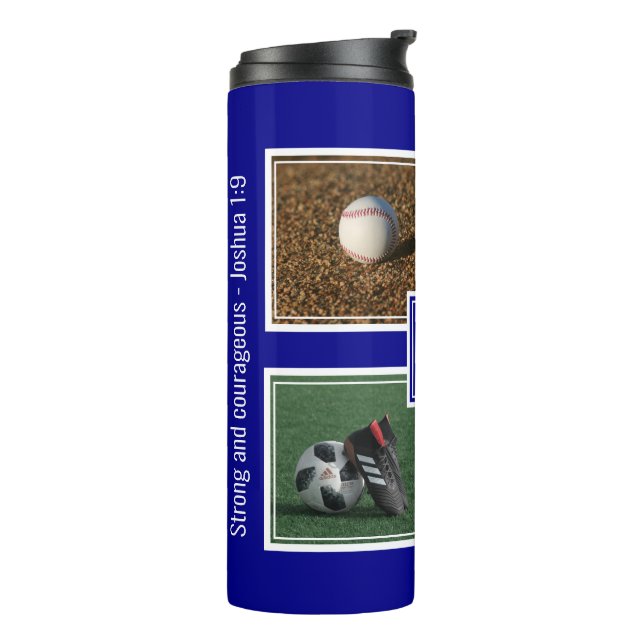 Personalized Father's Day SPORTS Custom Photos Thermal Tumbler (Rotated Left)