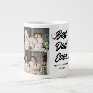 Personalized father's Day, two photo collage gift Giant Coffee Mug