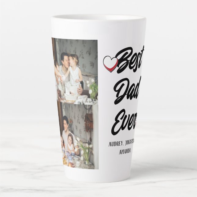 Personalized father's Day, two photo collage gift Latte Mug (Front)