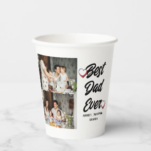 Personalized father's Day, two photo collage gift Paper Cups