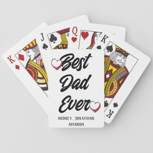Personalized fathers Day two photo collage gift Playing Cards