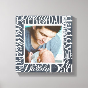 Personalized Father's Day Word Collage Chalkboard Canvas Print