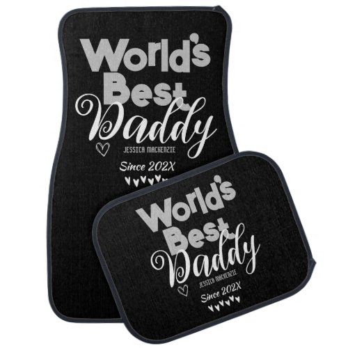 Personalized Fathers Day worlds best daddy gift Car Floor Mat