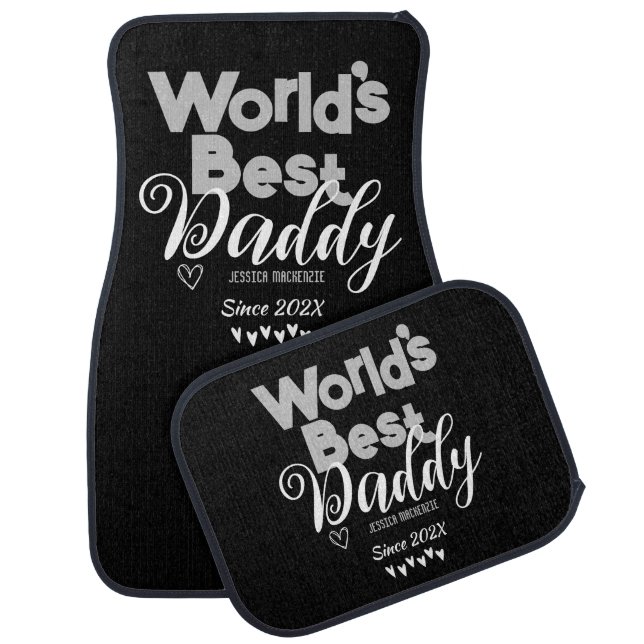 Personalized Fathers Day, world's best daddy gift Car Floor Mat (Set)