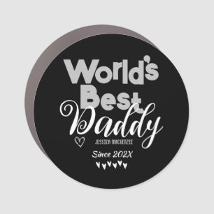 Personalized Fathers Day, world's best daddy gift Car Magnet