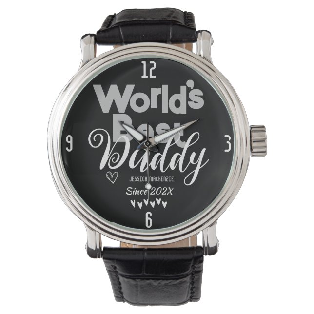 Personalized Fathers Day, world's best daddy gift  Watch (Front)