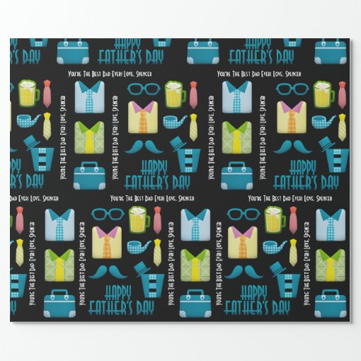 Personalized Fathers Day Wrapping Paper Zazzle