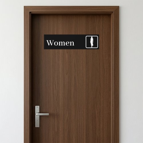Personalized Faux Brushed Aluminum Restroom Signs Bumper Sticker