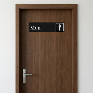 Personalized Faux Brushed Aluminum Restroom Signs Bumper Sticker