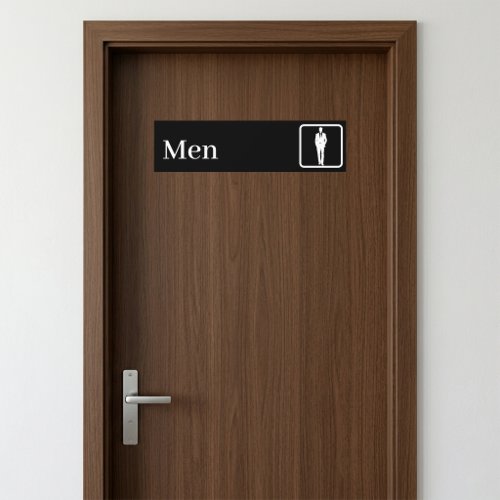 Personalized Faux Brushed Aluminum Restroom Signs Bumper Sticker