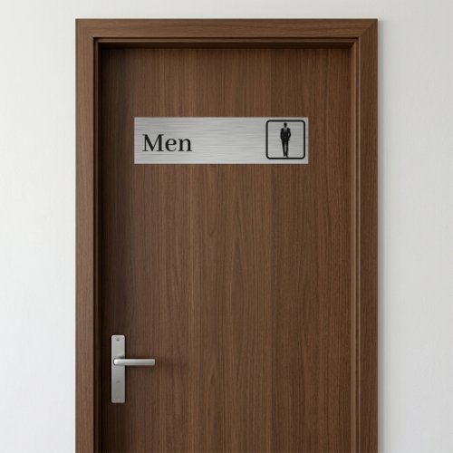 Personalized Faux Brushed Aluminum Restroom Signs Bumper Sticker