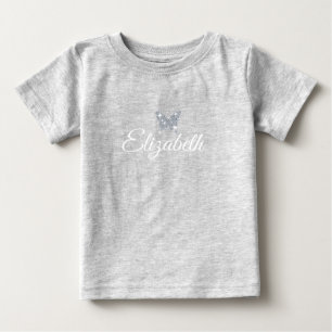 personalized faux diamond sparkle butterfly baby T-Shirt